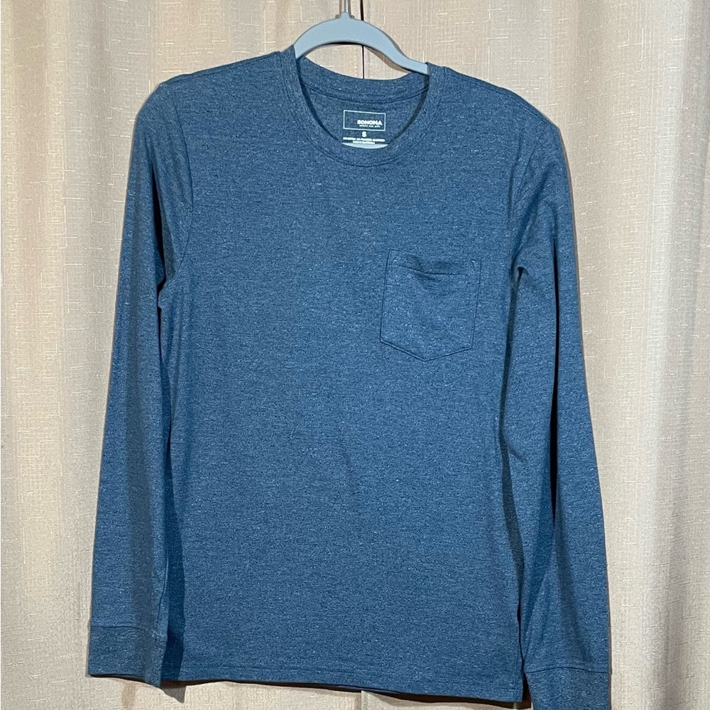 Sonoma Men's Small Blue Long Sleeve Shirt EUC